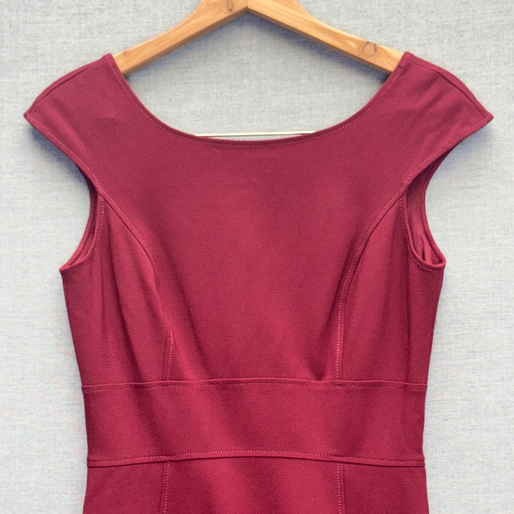Original Penguin Womens Burgundy Fit & Flare Dress Sleeveless‎ Size 4 - Picture 4 of 9